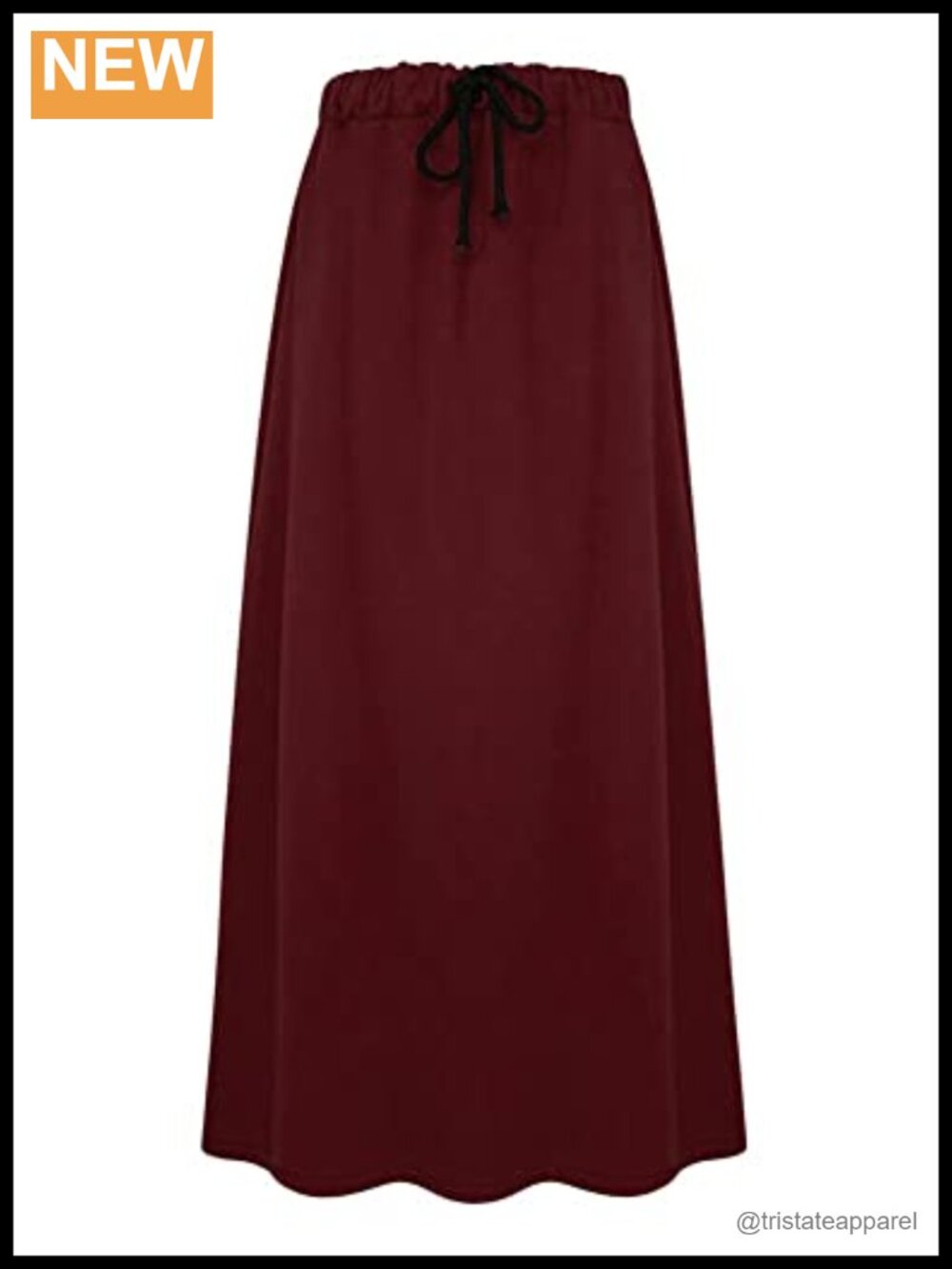 Fleece Lined Long A-Line Maxi Skirt Elastic Waist Warm Winter Pockets